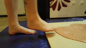 Karina Stuck Barefoot in Camo Trap