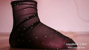 Bbw feet in black socks, no talking (preview) – Anastasia Gree