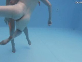 Anastasia Ocean and Marfa are undressed underwater