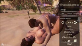 Sex with hot babe Lara Croft on a wild island [Gameplay]