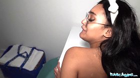 Capri Lmonde is fucked hard over a washing machine by a huge cock
