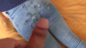 I enjoy my wife's sister, we masturbate and I cum on her big ass with her jeans on