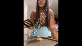 Sweet Monae Making Cookies With Her Ass Out!