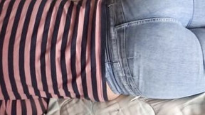 Compilation - 58yo exhibitionist milf shows off her huge booty with jean on and jean bottom