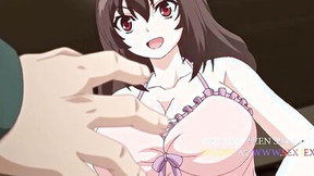 Big tits anime chicks are sucking lucky dude's hard cocks