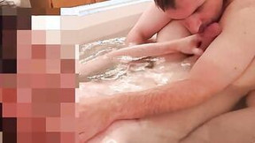 Into bathtub with Master, first time Bimbo offer him a rimjob
