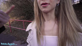 Public agent cute teenie sabrina spice gives amazing oral fucking in forest