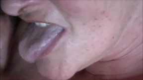 Cumming into granny's mouth hd closeup