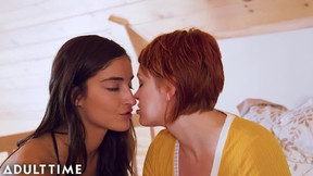 Shy redhead lesbo caught diddling her clit - caught fapping